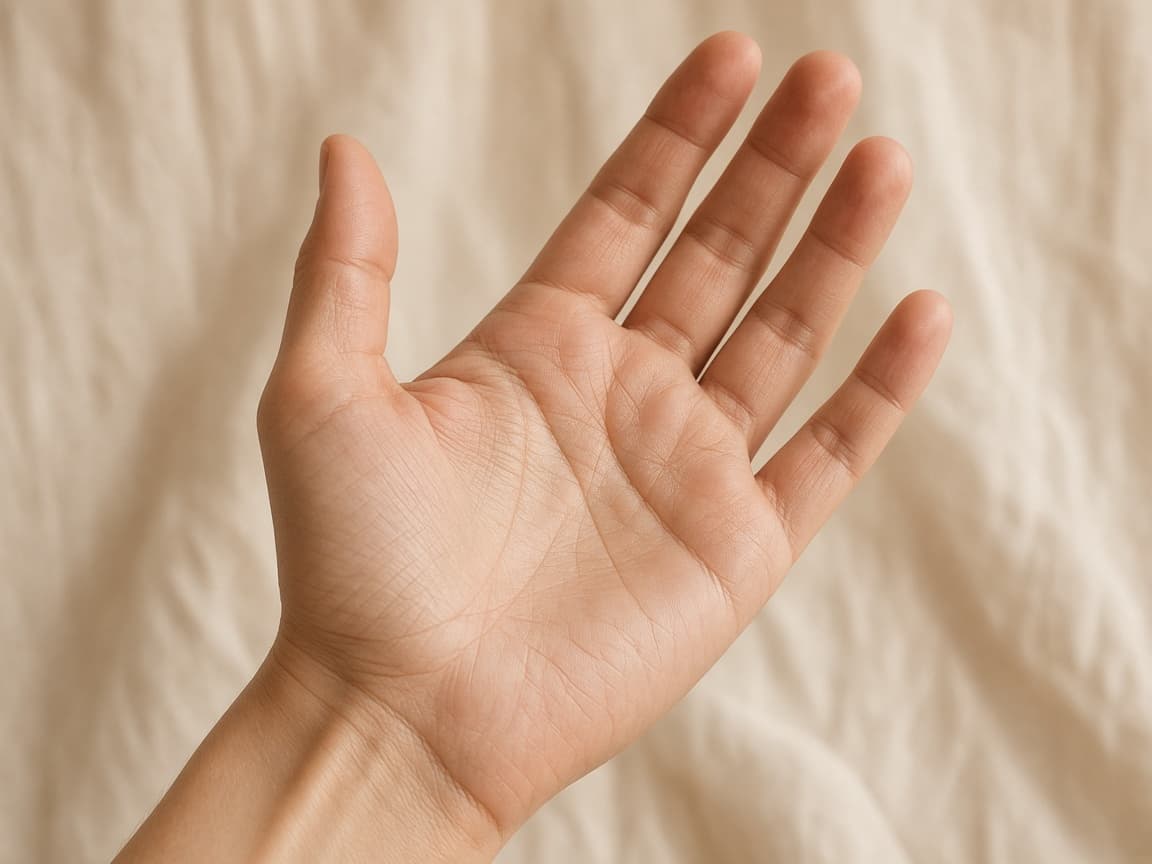 An open palm in soft daylight